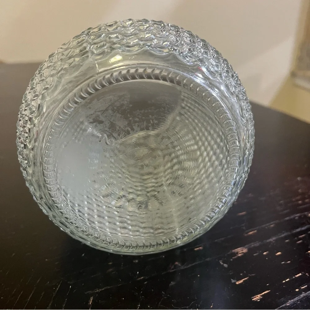 Textured Glass Vase - Clear 8 inches tall x 4.5 inches wide
